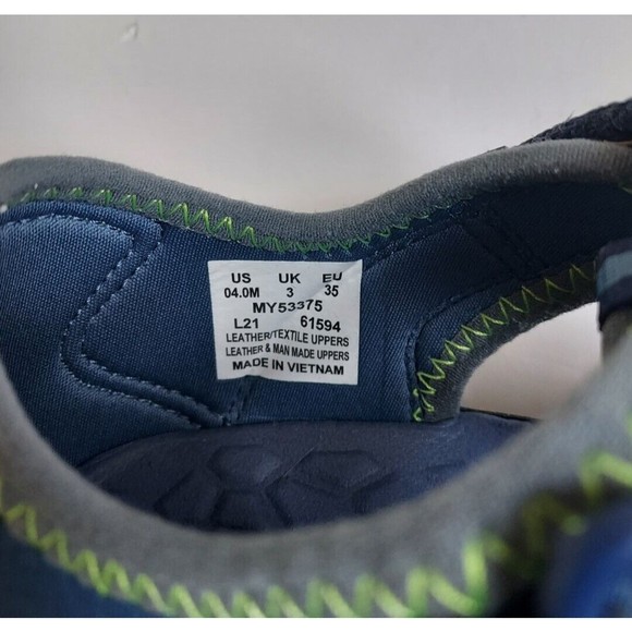 NWOT Merrill Navy/Green Big Kids Hydro Sandals RN29685 Size US 4M EU35 UK3 - Picture 5 of 7